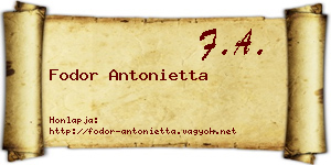 Fodor Antonietta névjegykártya